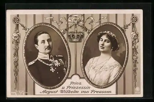 AK Prinz August Wilhelm von Preussen und seine Frau Prinzessin Alexandra Viktoria