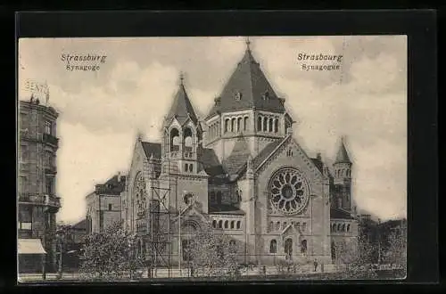 AK Strasbourg / Strassburg, Synagogue, Blick auf die Synagoge