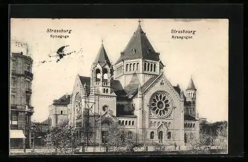 AK Strassburg, Synagoge und angrenzende Gebäude