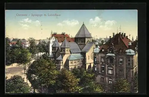 AK Chemnitz, Synagoge mit Luisenhaus