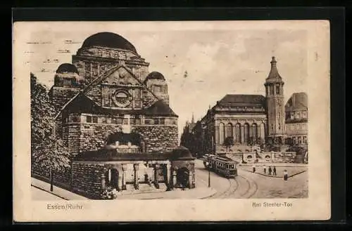 AK Essen / Ruhr, Strasse Am Steeler-Tor, Synagoge