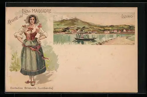 Lithographie Luino /Lago Maggiore, Contadina Brianzola