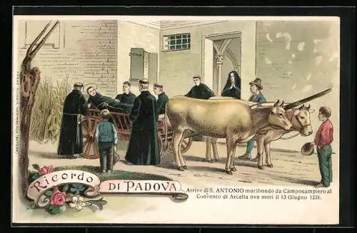 Lithographie Padova, Arrivo di S. Antonio moribondo da Damposampiero 1231