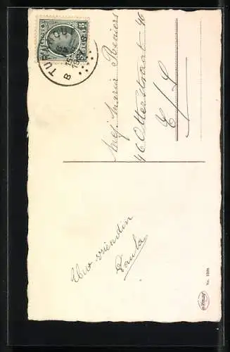 AK Ostergrüsse, Hühner und Eier im Stroh