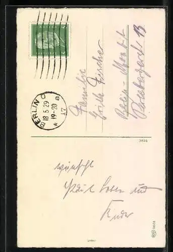 AK Fröhliche Pfingsten, Maikäfer, Birkenzweig und Wölkchenhimmel