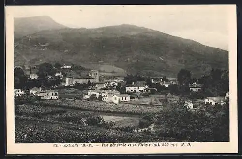 AK Ascain /Basses-Pyrénées, Vue generale et la Rhune