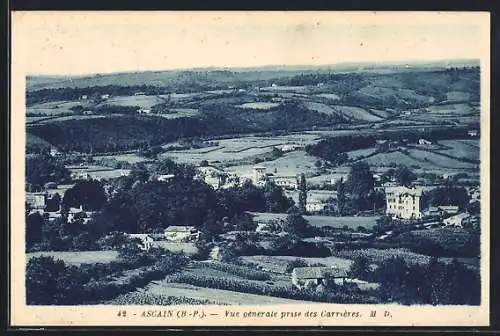 AK Ascain /Basses-Pyrénées, Vue generale prise des Carrières