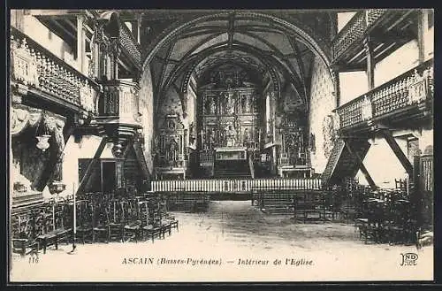 AK Ascain, l`intérieur de l`Eglise