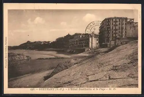 AK Guéthary /Basses-Pyrénées, L`Hotel Guetharia et la Plage