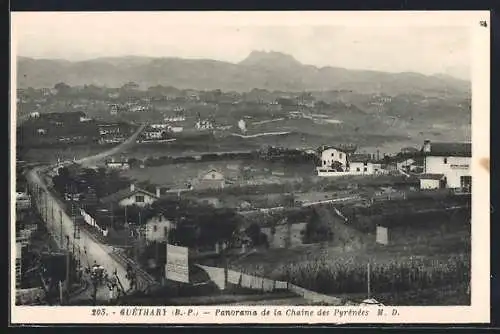 AK Guéthary /Basses-Pyrénées, Panorama de la Chaine des Pyrénées