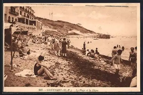 AK Guéthary /Basses-Pyrénées, La Plage et la Digue