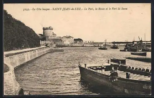 AK Saint-Jean-de-Luz, Le Port, la Route et le Fort de Socoa