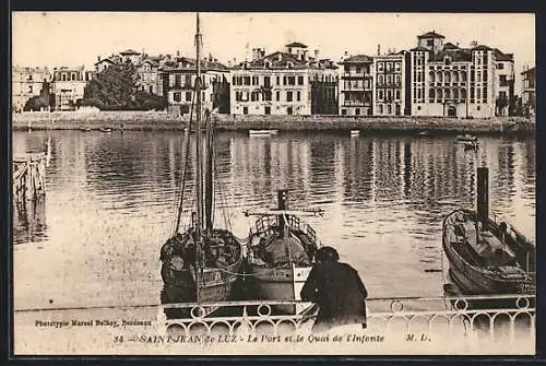 AK Saint-Jean-de-Luz, Le Port et le Quai de l`infante