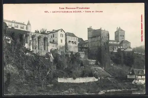 AK Sauveterre-de-Béarn, Tour et Eglise