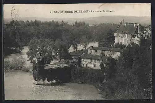 AK Sauveterre-de-Béarn, Le pont et le chateau