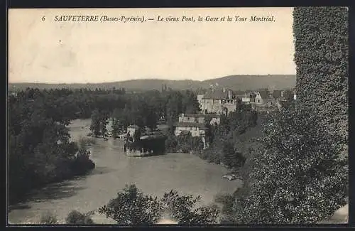 AK Sauveterre-de-Béarn, le vieux Pont, le Gave et la Tour Montréal