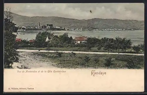 AK Hendaye, Vue de Fontarabie et de la Côté Cantabrique