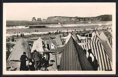 AK Hendaye, La Plage et les deux Jumeneaux