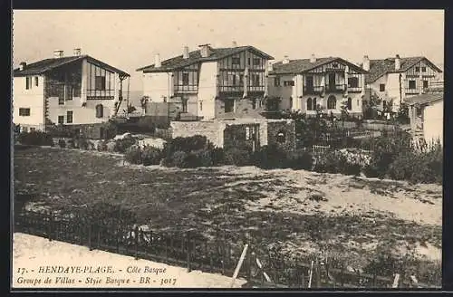 AK Hendaye-Plage, Côte Basque, Groupe de Villas