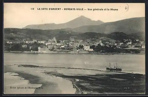 AK Hendaye-Ville, La Cote d`Argent, Vue générale et la Rhune