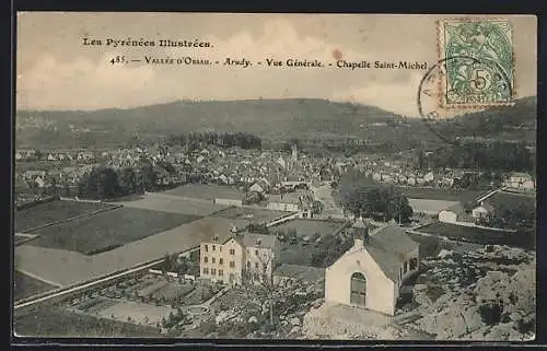 AK Arudy /Vallée d`Ossau, Vue Générale, Chapelle Saint-Michel