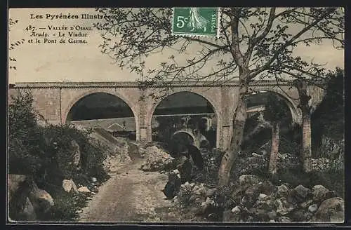 AK Arudy /Vallée d`Ossau, Le Viaduc et le Pont de Germe