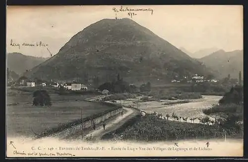 AK Laguinge /Tardets, Route de Licq, Vue générale avec Lichans