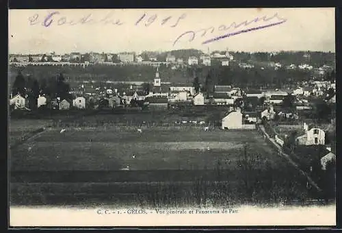 AK Gélos, Vue générale et Panorama de Pau