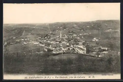 AK Hasparren /B.-P., Vue générale, prise du Calvaire