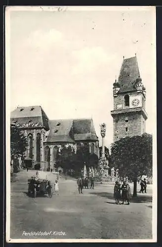 AK Perchtoldsdorf, Kirche mit Auto