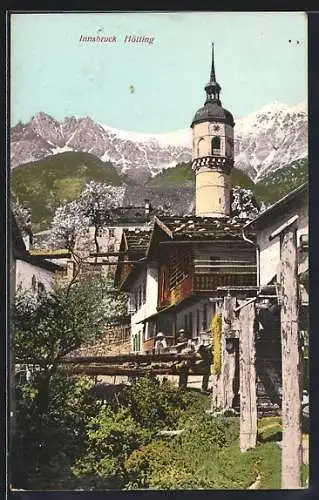 AK Innsbruck, Hötting, Ortsansicht mit Kirche