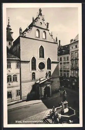 AK Wien, Franziskanerplatz mit Brunnen