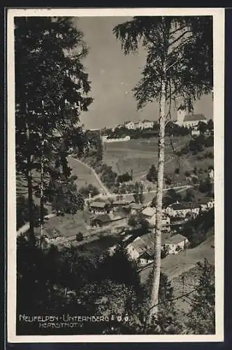 AK Neufelden-Unternberg /O. Ö., Ortsansicht mit Kirche