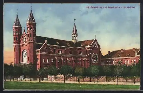 AK Maria Enzersdorf, St. Gabriel, Hl. Geistkirche und Missionshaus