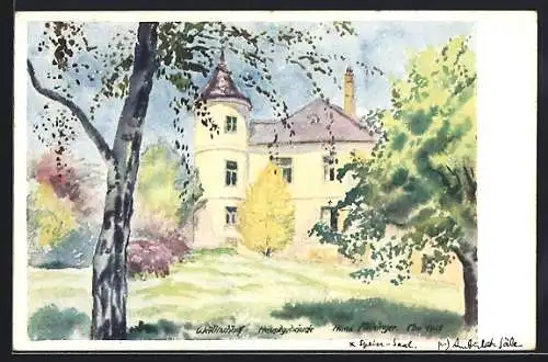 Künstler-AK Brunn a. Geb., Wällischhof, Hauptgebäude