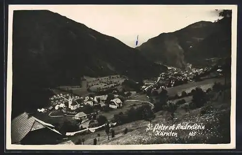 AK Radenthein, St. Peter ob Radenthein, Gesamtansicht aus der Vogelschau