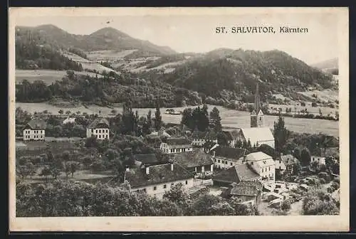 AK Friesach /Kärnten, St. Salvator mit Bergpanorama