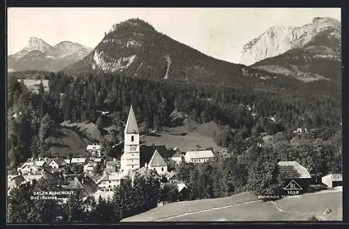 AK Bad-Aussee, Ortsansicht mit Bergen