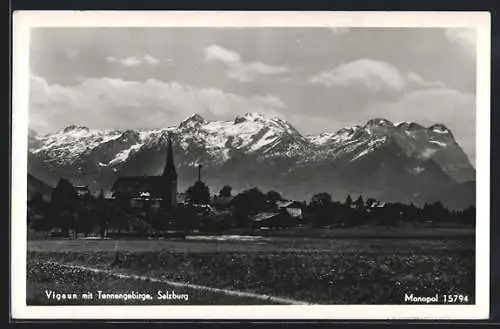 AK Vigaun, Panorama mit Tannengebirge