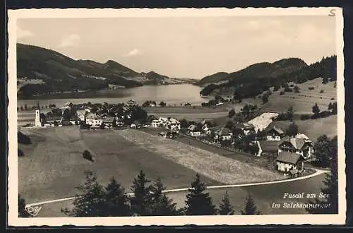 AK Fuschl am See, Salzkammergut, Ortspartie mit Kirche