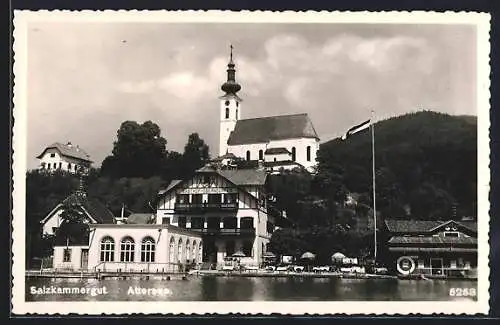 AK Attersee, Ortsansicht mit Kirche