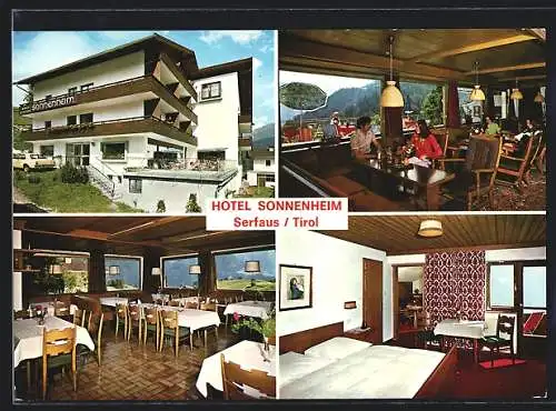 AK Serfaus /Tirol, Hotel Sonnenheim, Innenansichten