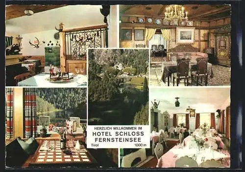 AK Nassereith /Tirol, Hotel Schloss Fernsteinsee, Innenansichten