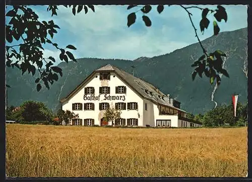 AK Mieming /Tirol, Obermieming, Gasthof-Pension Schwarz v. Franz Pirktl