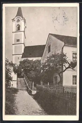 AK Ansfelden /O. Ö., Bruckners Geburtshaus und Kirche