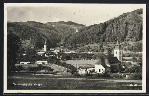 AK Anger, Ortsansicht mit Kirche und Umgebung