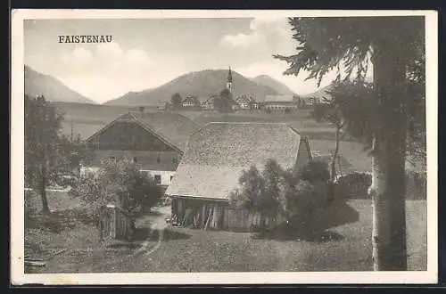 AK Faistenau, Bauernhof mit Blick zum Ort