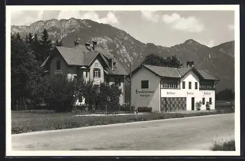 AK Wörgl, Gasthaus-Pension Waldruhe mit Strasse und Bergpanorama