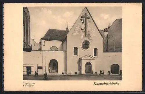 AK Wien, Neuer Markt, Eingang zur Kaisergruft bei der Kapuzinerkirche