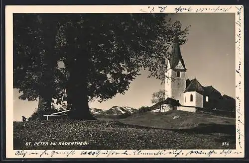 AK Radenthein, St. Peter, Blick zum Ort